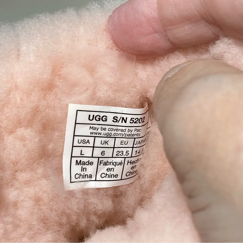 UGG Erin Pink Classic Baby Boot Size L 18-24 M Suede Sheepskin Lined 5202